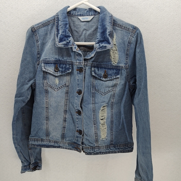 Highway Jeans Jackets & Blazers - Highway Jeans Distressed Blue Denim Jacket